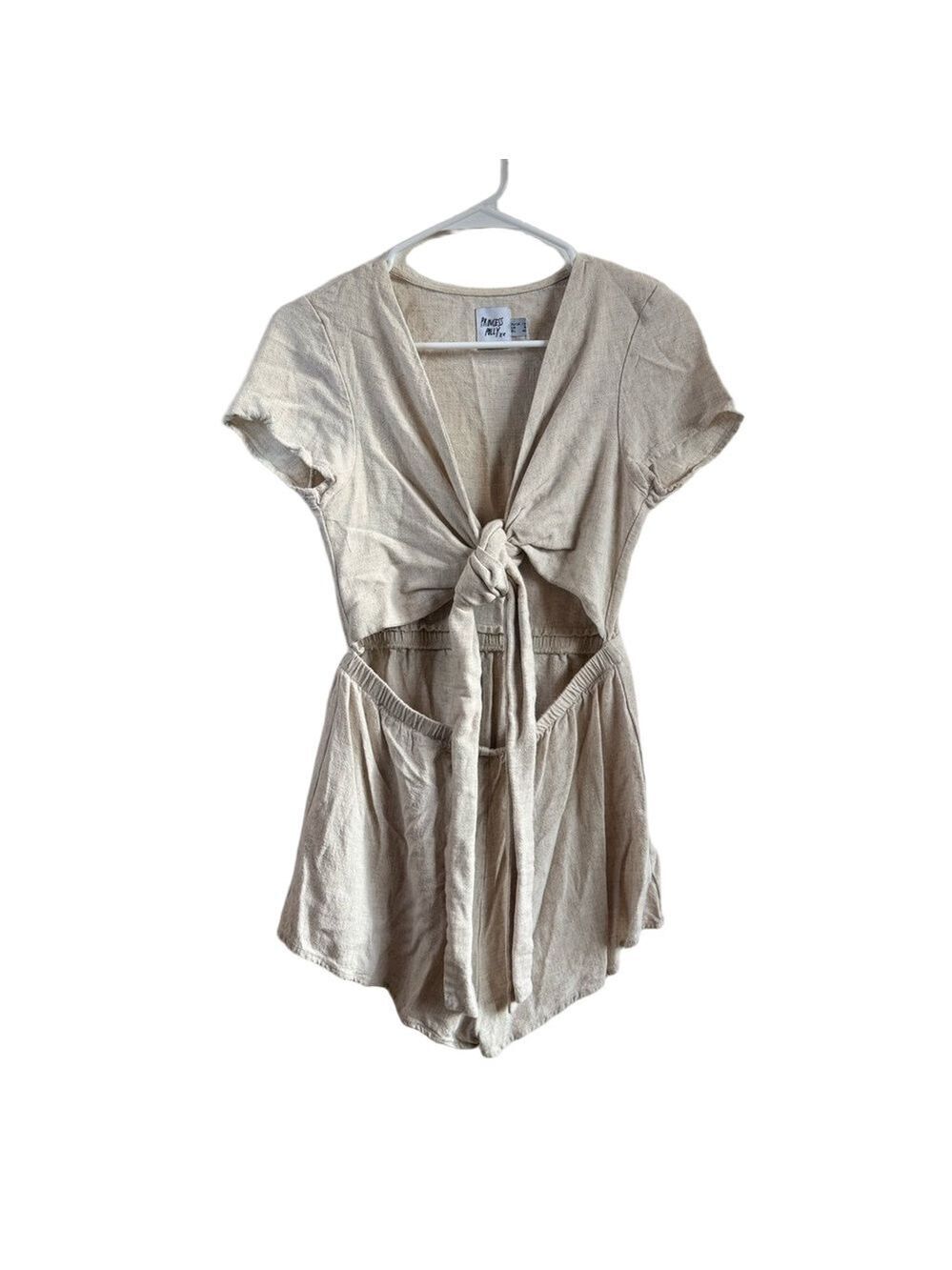 PRINCESS POLLY ‘Ragnar’ Cutout Linen Romper - Picture 3 of 11